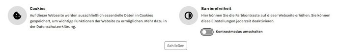 Bild des Cookie-Hinweis auf der Homepage