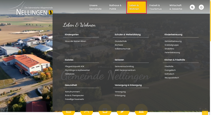 Menü Leben und Wohnen